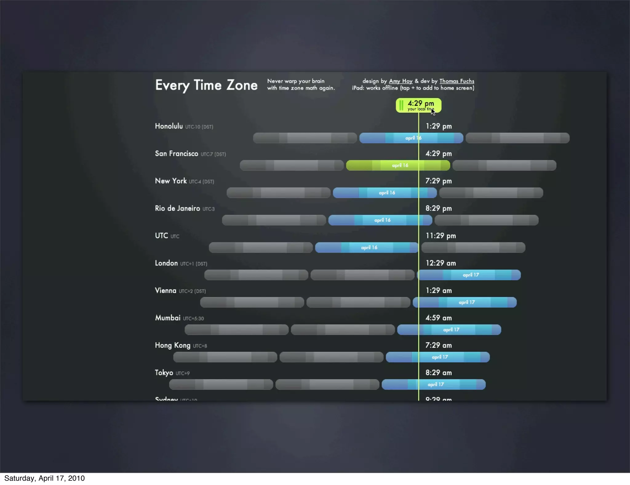 Saturday, April 17, 2010
 