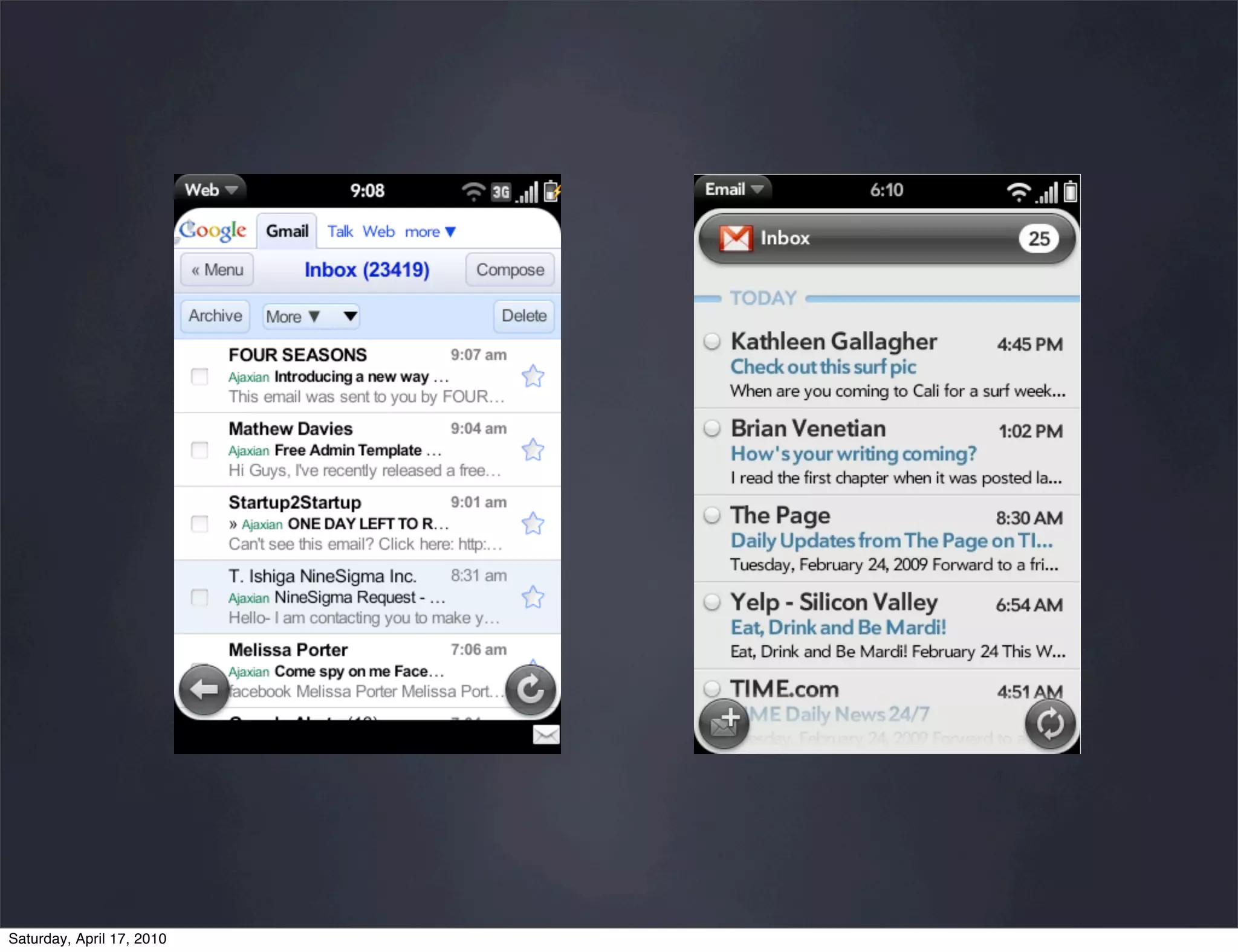 Saturday, April 17, 2010
 