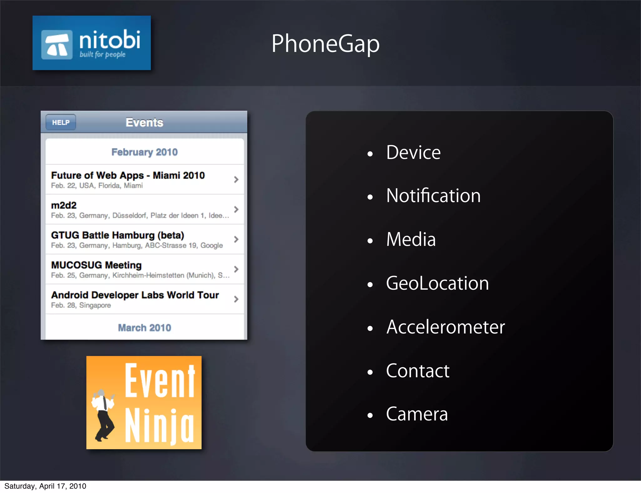 Saturday, April 17, 2010
 