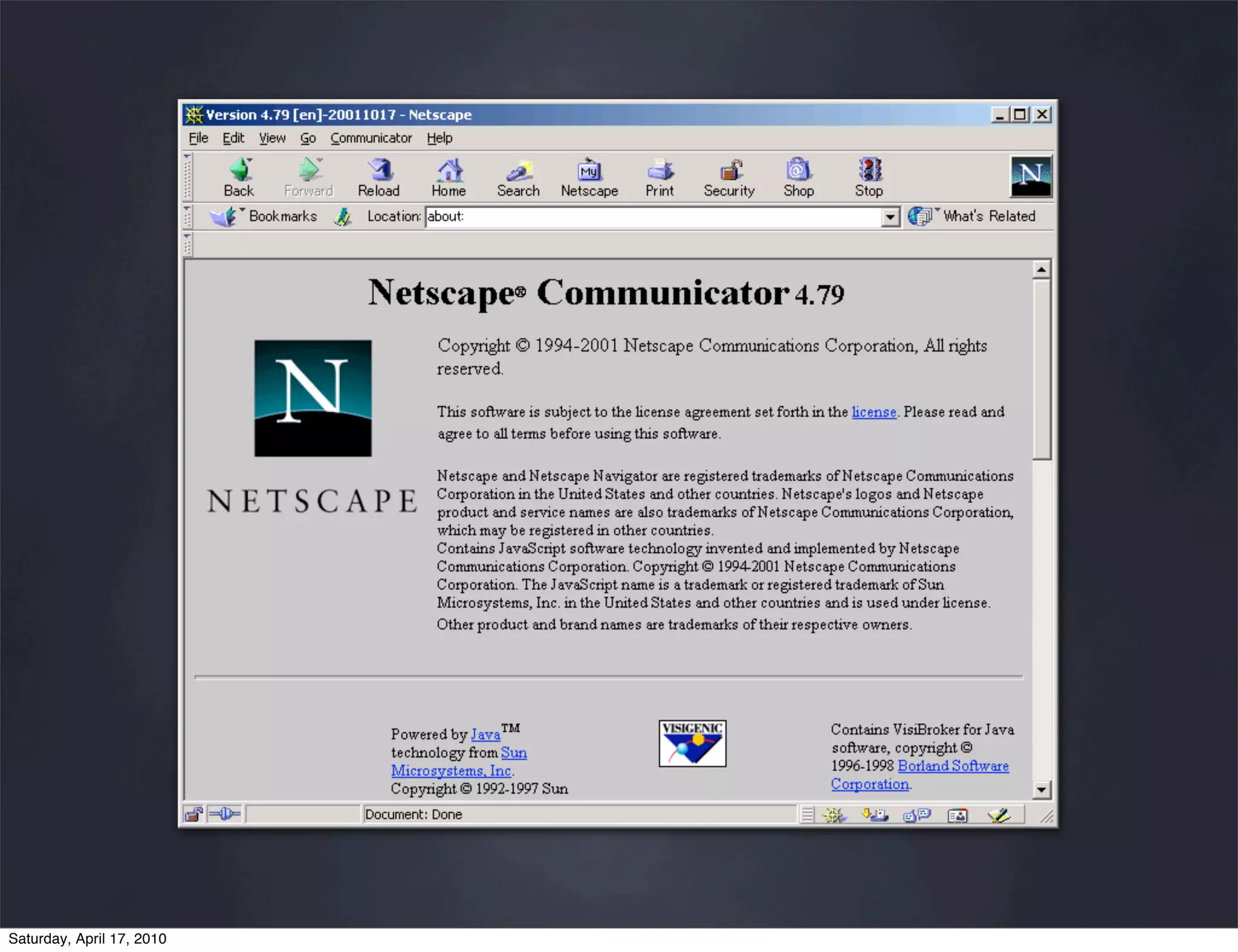 Saturday, April 17, 2010
 