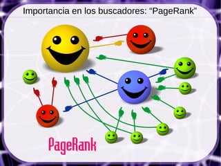 Importancia en los buscadores: “PageRank”
 