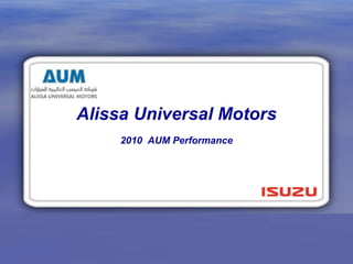 Alissa Universal Motors
2010 AUM Performance
 