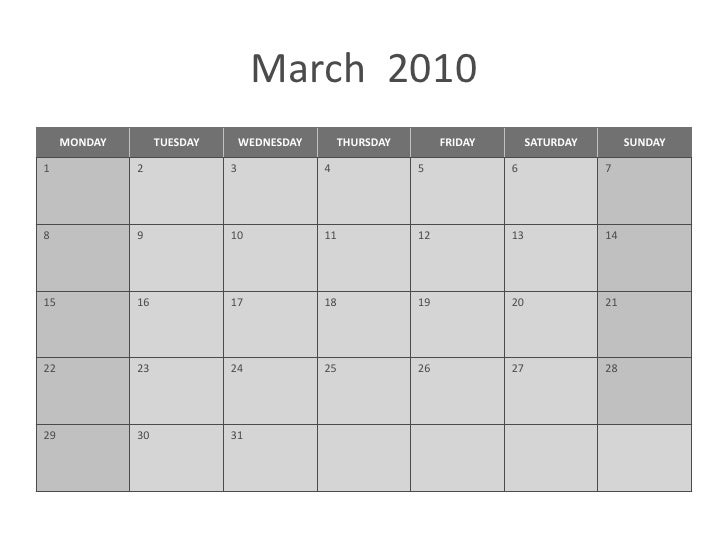 2010 march calendar