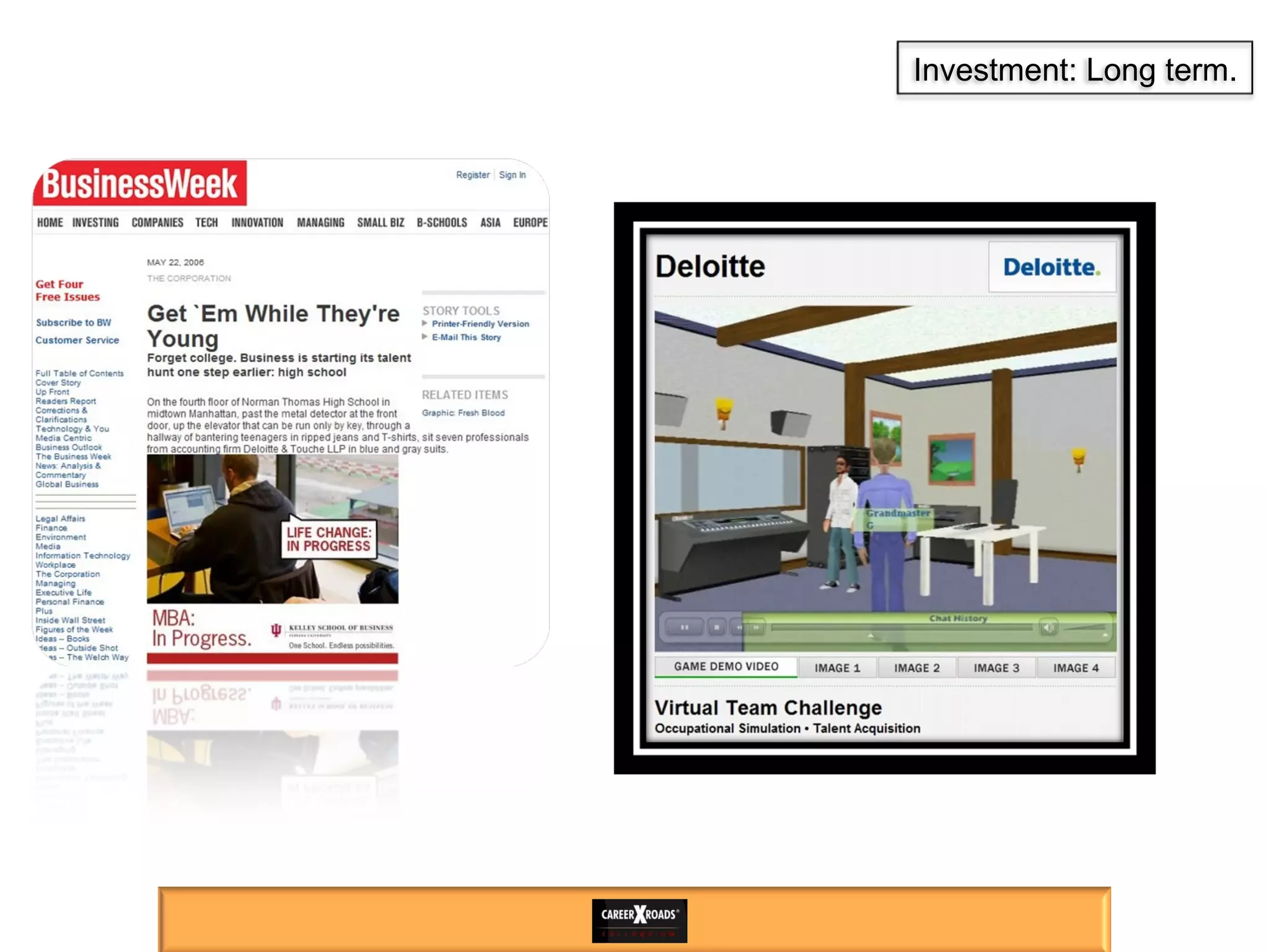 Investment: Long term. 