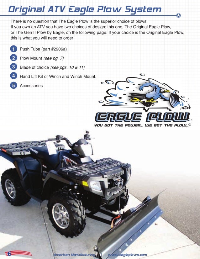 American Mfg Eagle Moose ATV//UTV Plows Snowplows Trip Spring EACH