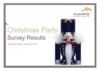 Christmas Party
Survey Results
Quick News Survey: January 7-20, 2011
 