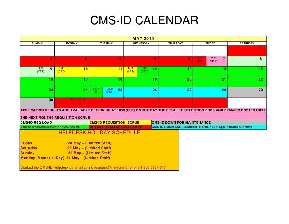 2010 CMSID schedule calendar_style