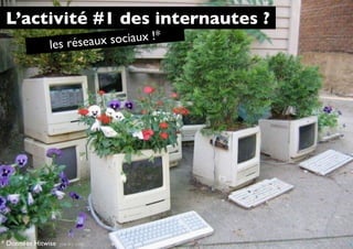L’activité #1 des internautes ?
               les rése aux sociaux !*




* Données Hitwise                        8
 