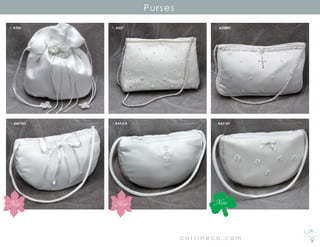 c o r r i n e c o . c o m
Purses
New
E. A336	 F. A337	 G. A338RC	
H. A431BO	 I. A431CR	 J. A431SH	
New New
 