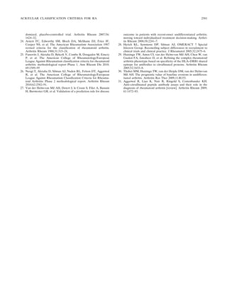 2010 Rheumatoid Arthritis Classification Criteria | PDF