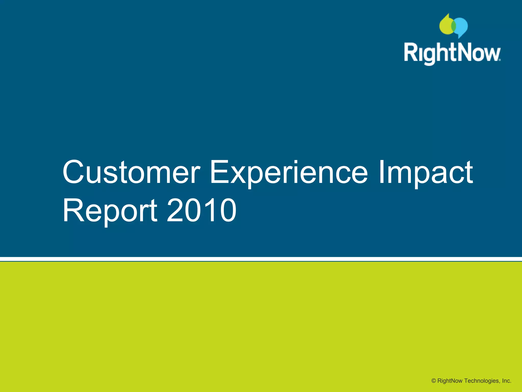 Customer Experience Impact Report 2010