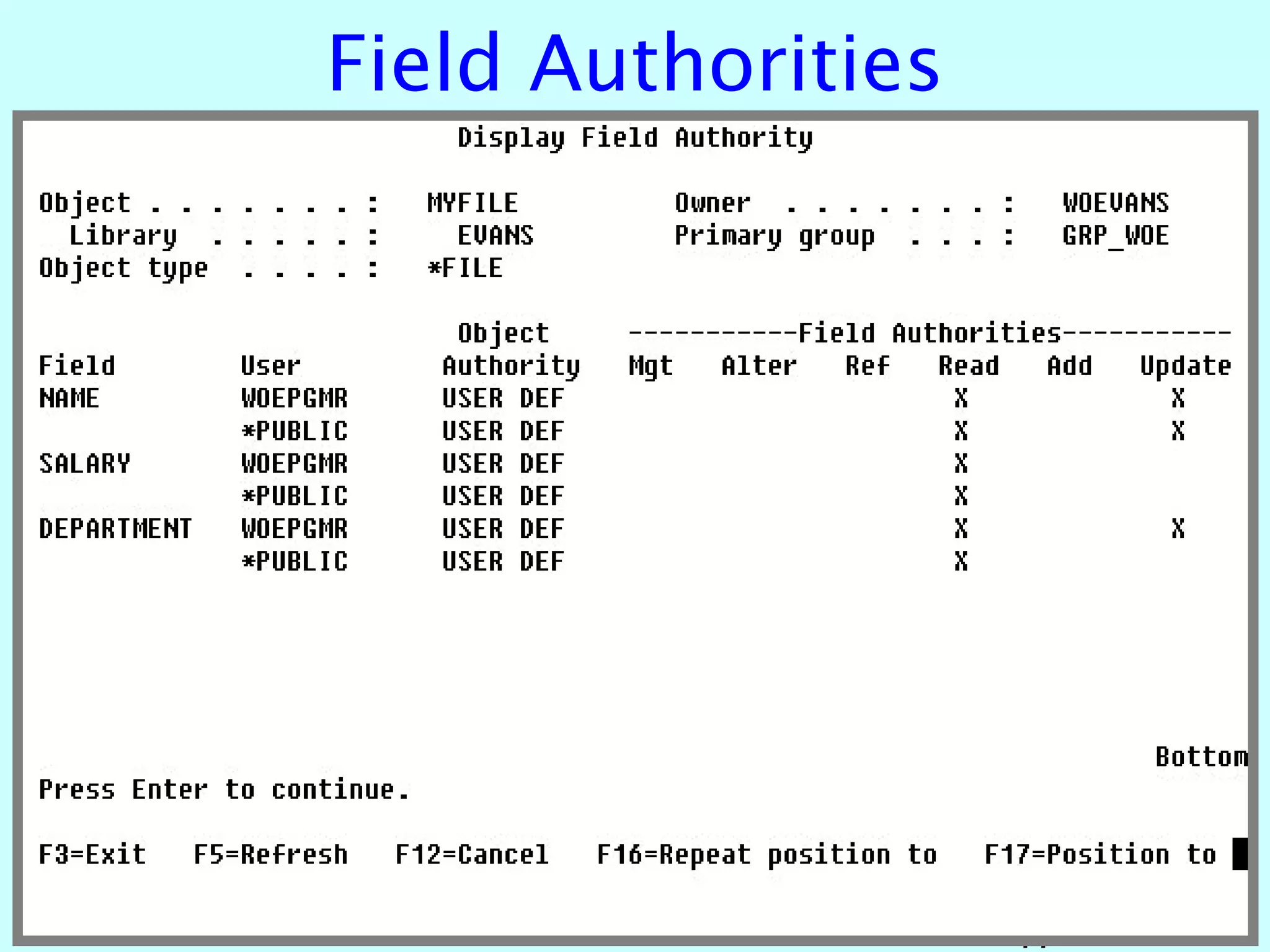 Field Authorities




                    17
 
