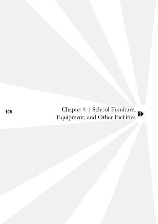 106 Chapter 4 | School Furniture,
Equipment, and Other Facilities
 
