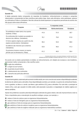 2010
                                                                                                                                     *azul75sab10*
                                                                                                  Os impactos e efeitos dessa universalização, conforme
Questão 32
                                                                                                  GHVFULWRV QR WH[WR SRGHP VHU DQDOLVDGRV GR SRQWR GH
Os cercamentos do século ;9,,, SRGHP VHU FRQVLGHUDGRV
                                                                                                  vista moral, o que leva à defesa da criação de normas
como sínteses das transformações que levaram à
consolidação do capitalismo na Inglaterra. Em primeiro                                            universais que estejam de acordo com
OXJDU SRUTXH VXD HVSHFLDOL]DomR H[LJLX XPD DUWLFXODomR
                                                                                                  A os valores culturais praticados pelos diferentes
fundamental com o mercado. Como se concentravam
na atividade de produção de lã, a realização da renda                                               povos em suas tradições e costumes locais.
dependeu dos mercados, de novas tecnologias de                                                    B os pactos assinados pelos grandes líderes políticos,
EHQH¿FLDPHQWR GR SURGXWR H GR HPSUHJR GH QRYRV WLSRV GH
ovelhas. Em segundo lugar, concentrou-se na inter-relação                                           os quais dispõem de condições para tomar decisões.
do campo com a cidade e, num primeiro momento, também                                             C os sentimentos de respeito e fé no cumprimento de
se vinculou à liberação de mão de obra.
                                                                                                    valores religiosos relativos à justiça divina.
RODRIGUES, A. E. M. Revoluções burguesas. In 5(,6 ),/+2 ' $ HW DO 2UJV 
