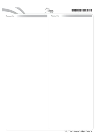 2010
                                                                                                             *azul75sab16*
Questão 52
A tabela apresenta dados comparados de respostas de brasileiros, norte-americanos e europeus a perguntas
UHODFLRQDGDV j FRPSUHHQVmR GH IDWRV FLHQWt¿FRV SHOR S~EOLFR OHLJR $SyV FDGD D¿UPDWLYD HQWUH SDUrQWHVHV DSDUHFH
VH D D¿UPDWLYD p )DOVD RX 9HUGDGHLUD 1DV WUrV FROXQDV GD GLUHLWD DSDUHFHP RV UHVSHFWLYRV SHUFHQWXDLV GH DFHUWRV GRV
WUrV JUXSRV VREUH HVVDV D¿UPDWLYDV

                                                                                     % respostas certas
                      3HVTXLVD
                                                         %UDVLOHLURV                   1RUWHDPHULFDQRV                          Europeus

 Os antibióticos matam tanto vírus quanto
                                                              41,8                                 51,0                               
 EDFWpULDV )DOVD 