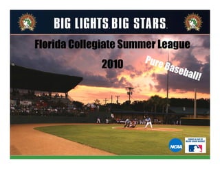 Florida Collegiate Summer League
                      P u re
             2010              Base
                                      ball!
 