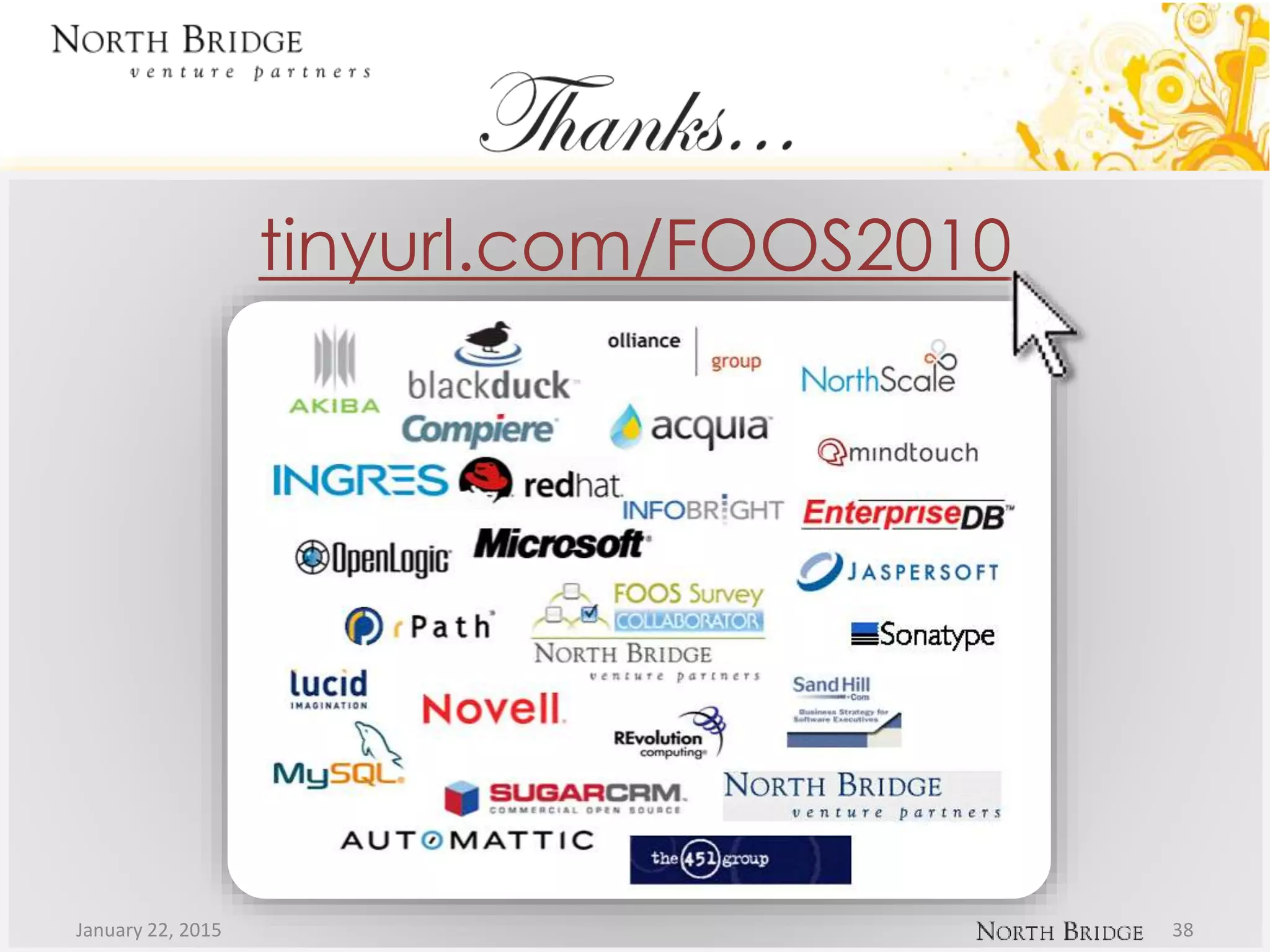 January 22, 2015 38
tinyurl.com/FOOS2010
 