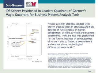 2010 Gartner Mq For Bpa Tools PPT