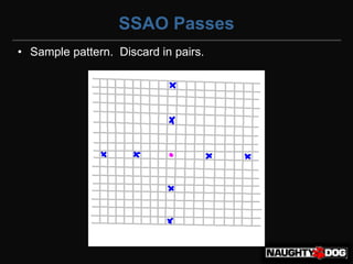 SSAO Passes
• Sample pattern. Discard in pairs.
 