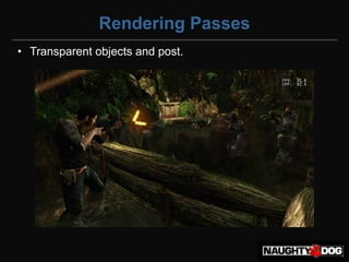 Rendering Passes
• Transparent objects and post.
 