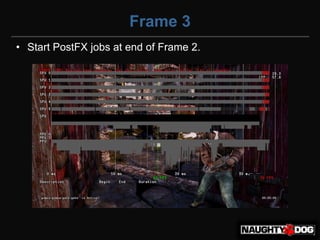 Frame 3
• Start PostFX jobs at end of Frame 2.
 