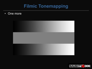 Filmic Tonemapping
• One more
 