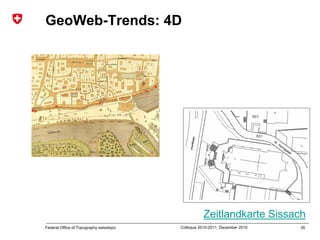 35Federal Office of Topography swisstopo Colloque 2010-2011, December 2010
GeoWeb-Trends: 4D
Zeitlandkarte Sissach
 