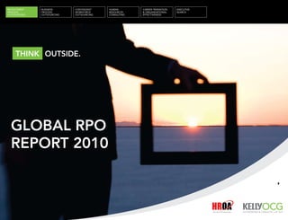 RecRuitment   business      contingent    Human        caReeR tRansition   executive
pRocess       pRocess       woRkfoRce     ResouRces    & oRganisational    seaRcH
outsouRcing   outsouRcing   outsouRcing   consulting   effectiveness




     Think ouTside.




  global RPo
  RePoRT 2010

                                                                                        




                                                                                       
 