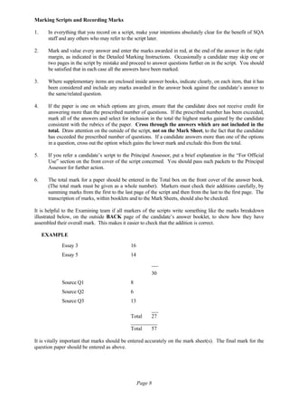 Advanced Higher History exam - 2010 (marking instructions) | PDF