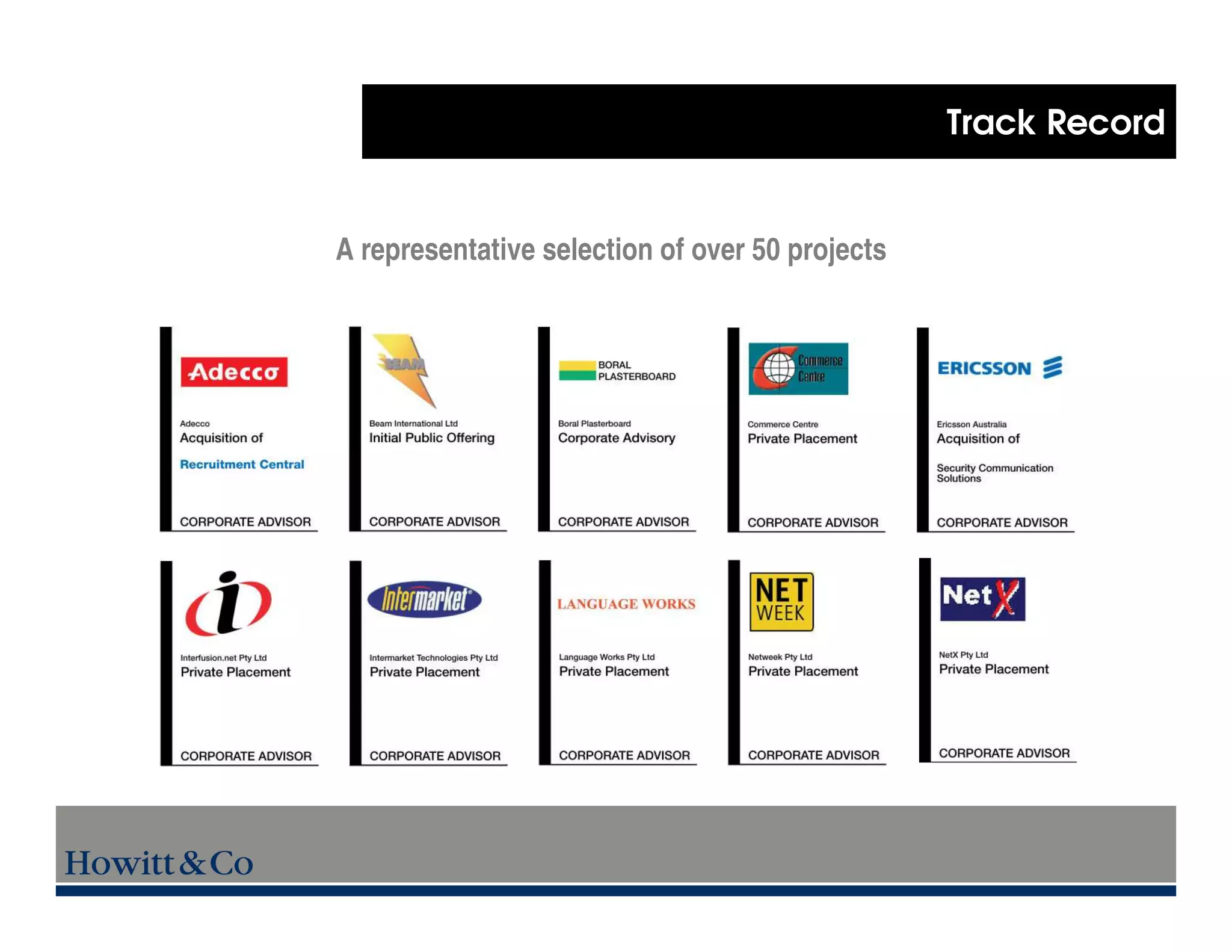 Track Record


A representative selection of over 50 projects
 