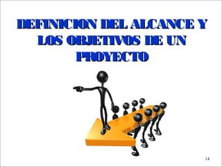 - GESTION DE OPERACIONES –
14
DEFINICION DEL ALCANCE YDEFINICION DEL ALCANCE Y
LOS OBJETIVOS DE UNLOS OBJETIVOS DE UN
PROYECTOPROYECTO
 