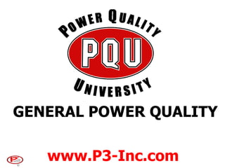 GENERAL POWER QUALITY www.P3-Inc.com 
