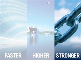 FASTER
FASTER HIGHER STRONGER
 
