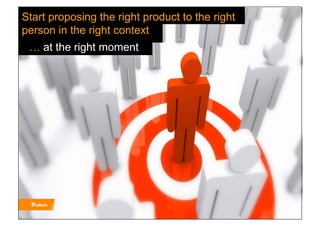 Start proposing the right product to the right
person in the right context
 … at the right moment
 