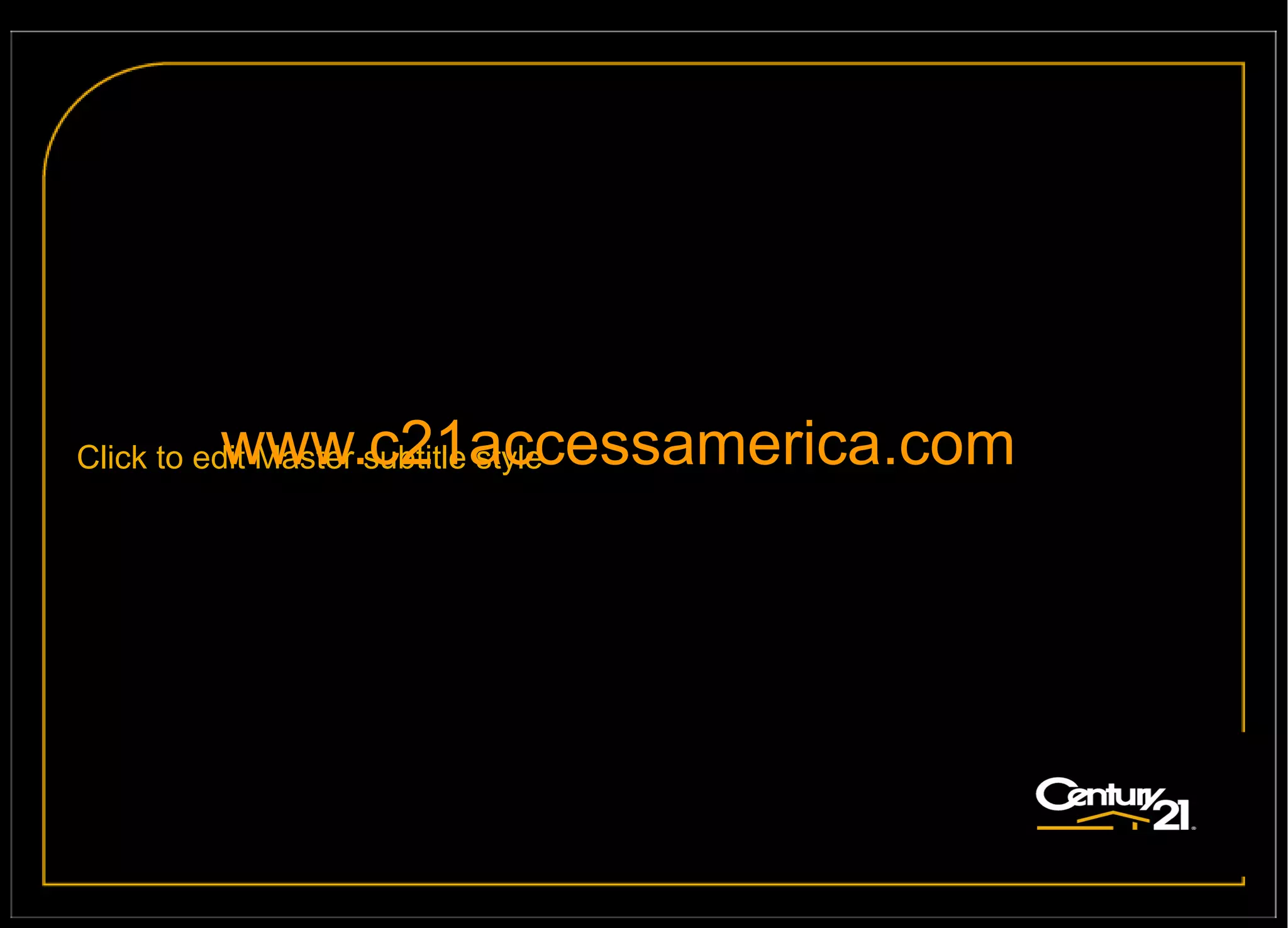 Branford CENTURY 21 Access America Branford Office  265 East Main Street Branford, CT  06405 Phone: 203-481-7247 Toll Free:1-800-289-2100 www.cthomeseekers.com Ryan Peterson Vice President 800.525.7793 CALL FOR FREE MARKET ANALYSIS Serving the Great State of Connecticut 