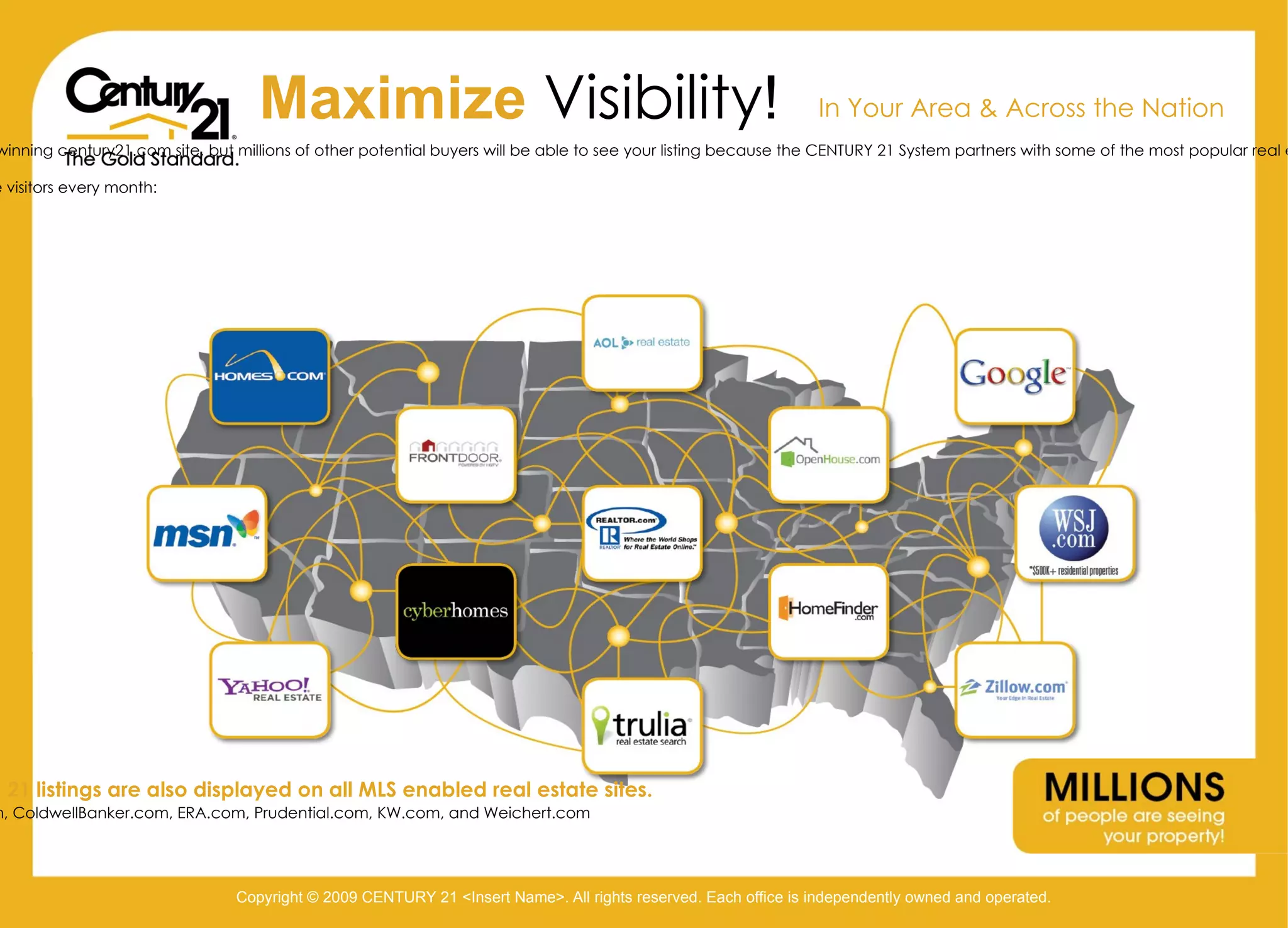 www.c21accessamerica.com NAR Statistic: 24% of the consumers actually  FIND their home on line! Trulia shows what is on the Market now in the area, Zillow shows what has sold in the neighborhood See Next Page for comparable closed properties 