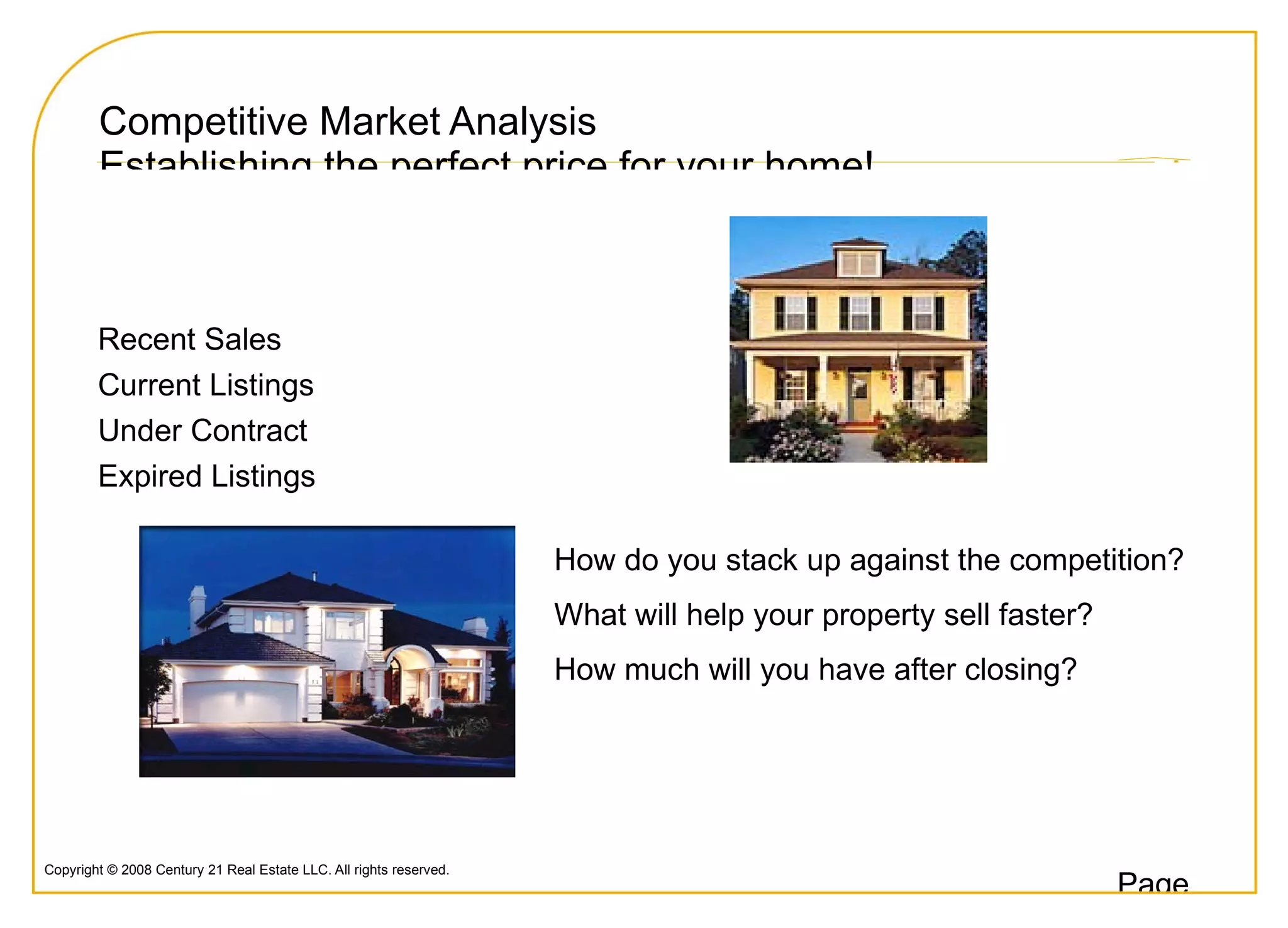 Leverage the CENTURY 21® Global Referral Network to access leads from around the world. all internet placement and syndication is subject to change without notice 