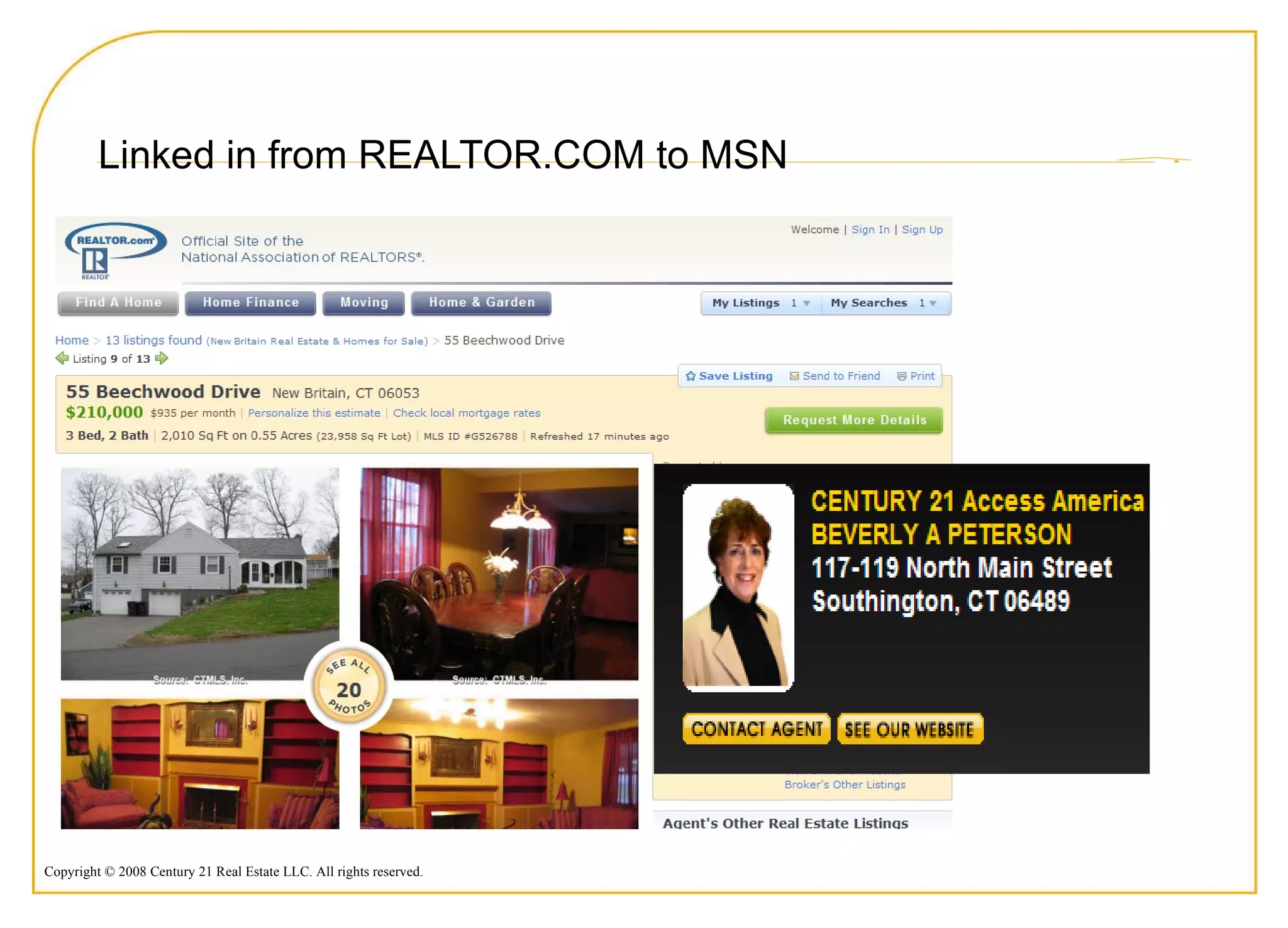Linked in from REALTOR.COM to MSN 