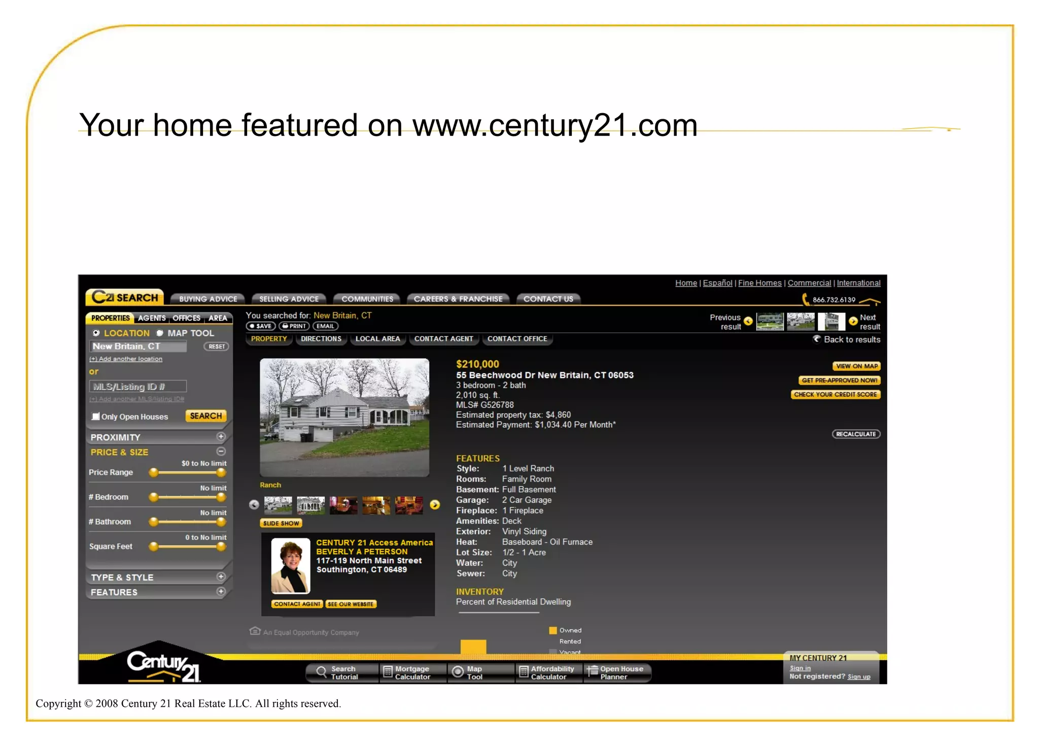 Your home featured on www.century21.com 
