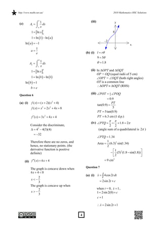 2010 mathematics hsc solutions | PDF
