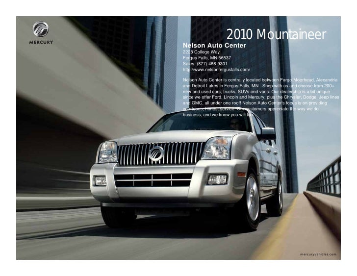 2010 Mercury Mountaineer Nelson Auto Center in Fergus Falls MN