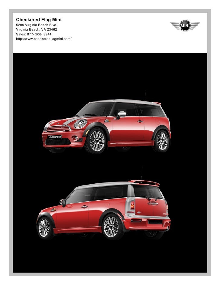 2010 Checkered Flag Mini Cooper Clubman Virginia Beach Va
