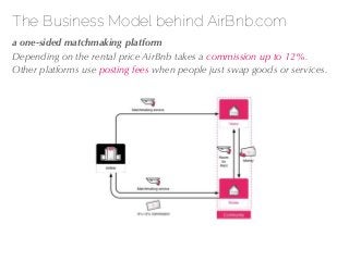 27/04/10
The Business Model behind AirBnb.com
!a one-sided matchmaking platform
Depending on the rental price AirBnb takes...