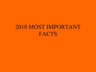 2010 MOST IMPORTANT FACTS 