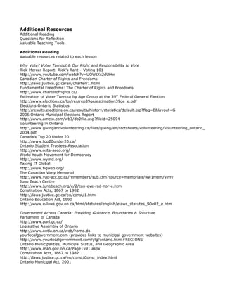 Municipal Election Lessons Additional Resources | DOC