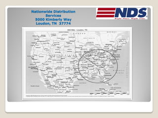 Nationwide Distribution
       Services
  5000 Kimberly Way
  Loudon, TN 37774
 