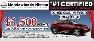 2010 Nissan Murano Purchase Special – Meadowlands Nissan Hasbrouck Heights NJ