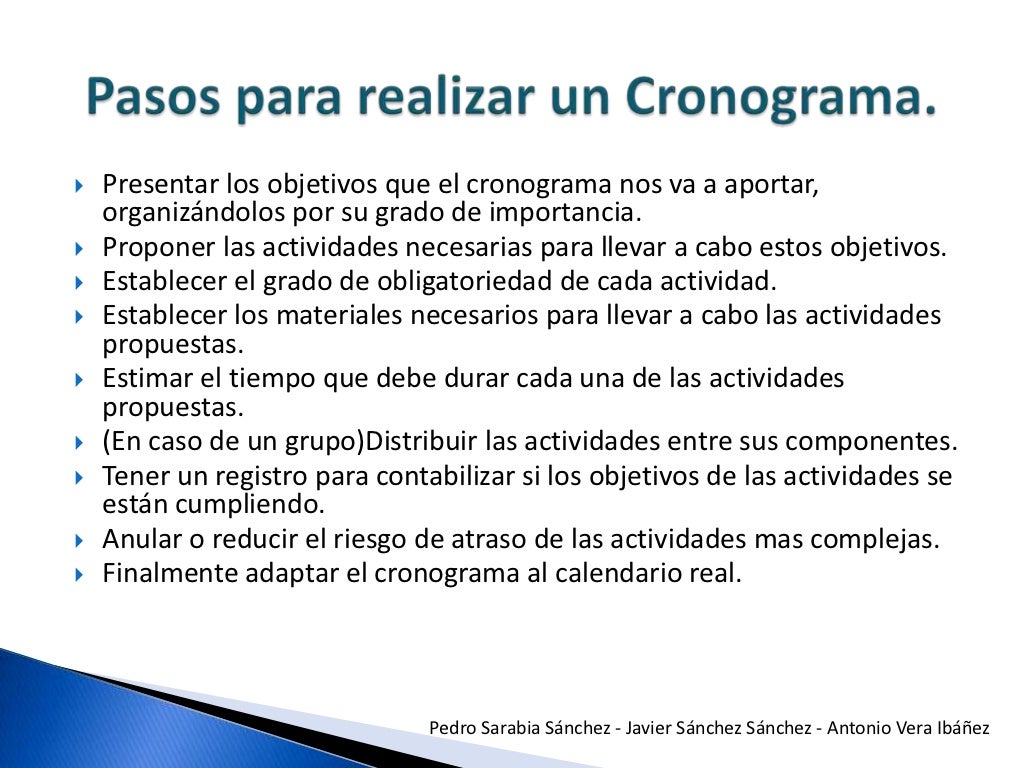 2010 pasos para realizar un cronograma
