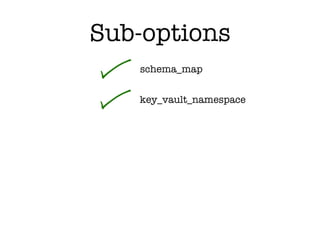 schema_map
Sub-options
key_vault_namespace
 