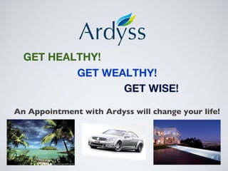 GET HEALTHY! GET WEALTHY! GET WISE! An Appointment with Ardyss will change your life! 
